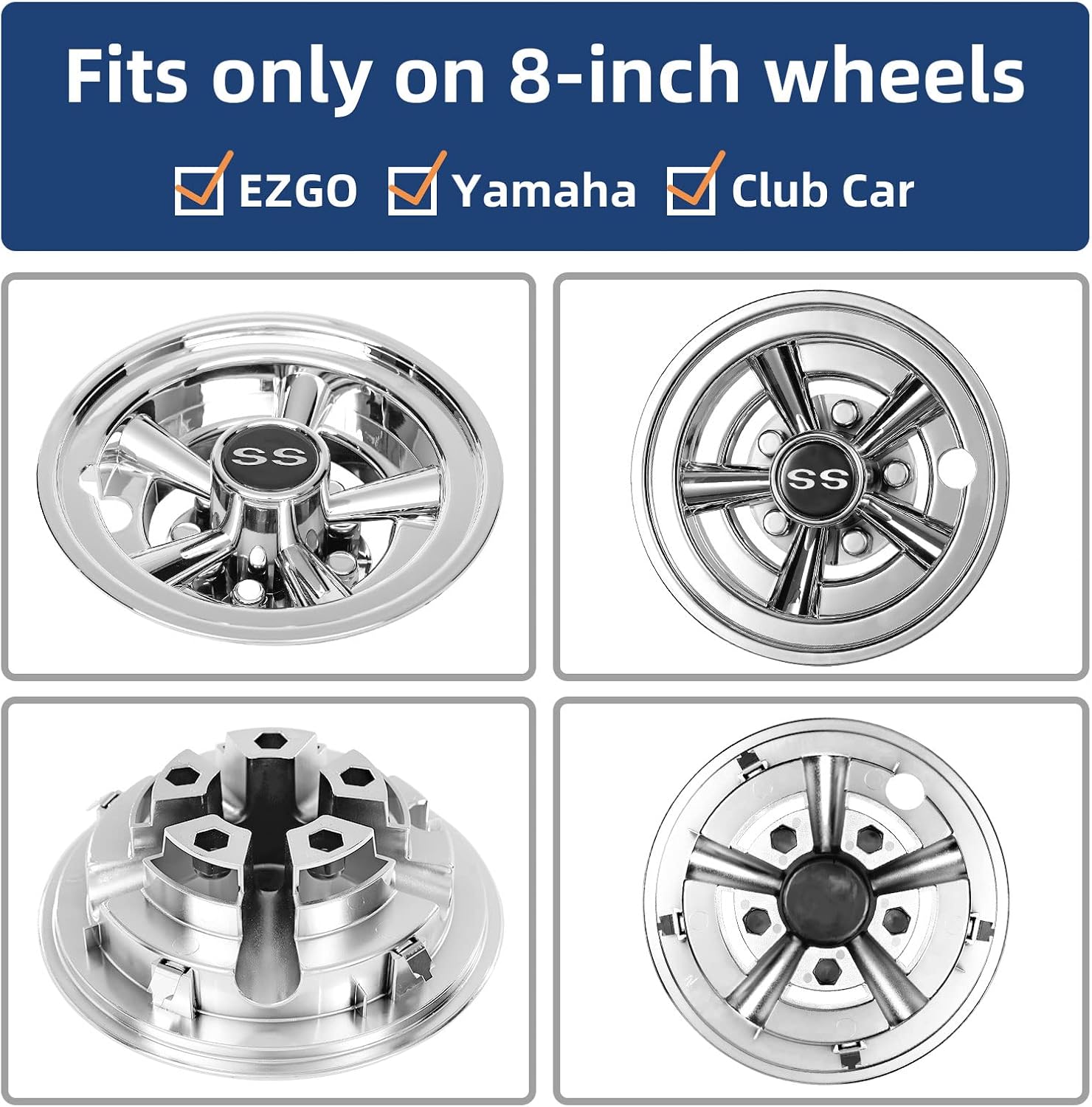 Golf Cart Hubcap Upgrades: Chrome vs. Stainless, 8-Inch Fitment, and the Snap-On vs. Bolt-On Question
